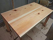 木製 白木テーブルへのガラスコーティング加工